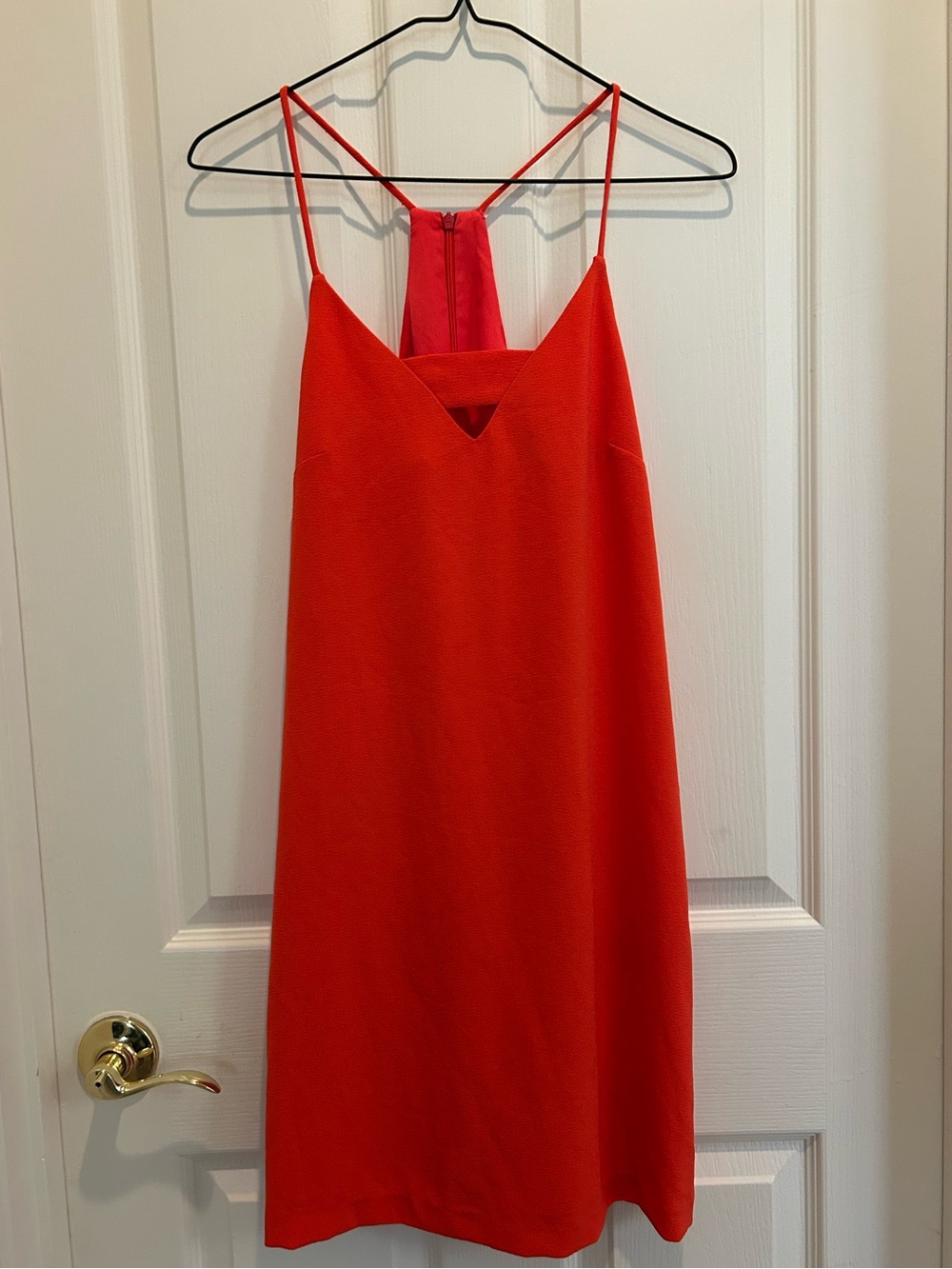 Felicity and CoCo Orange/ Red Spaghetti-Strap crepe Shift Dress